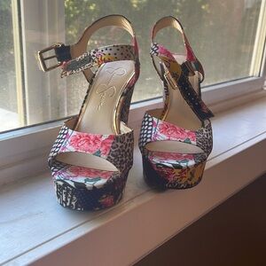 Jessica Simpson patchwork wedges size 6.5